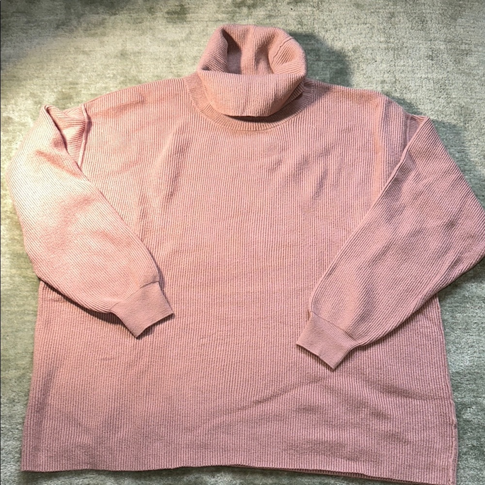 Free People Cozy Pink Turtleneck Sweater